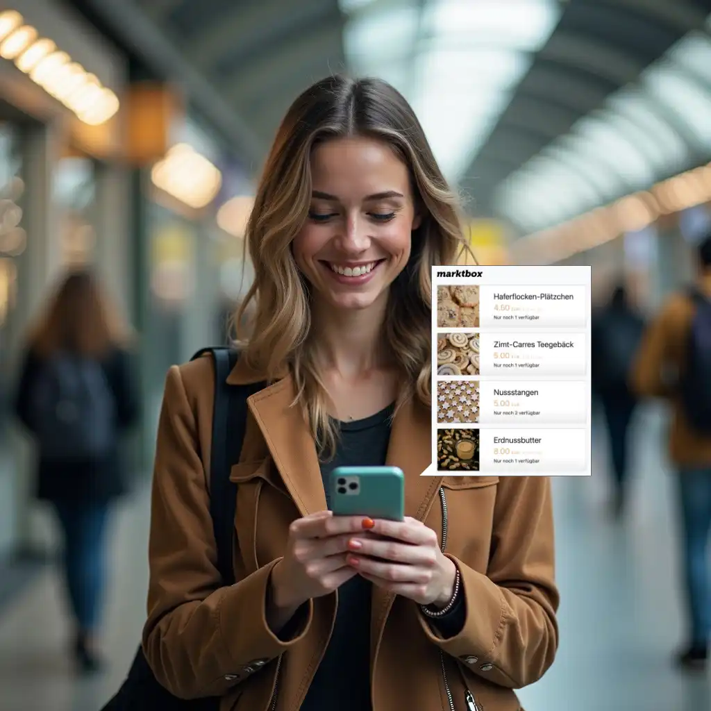 Klant reserveert producten met de smartphone