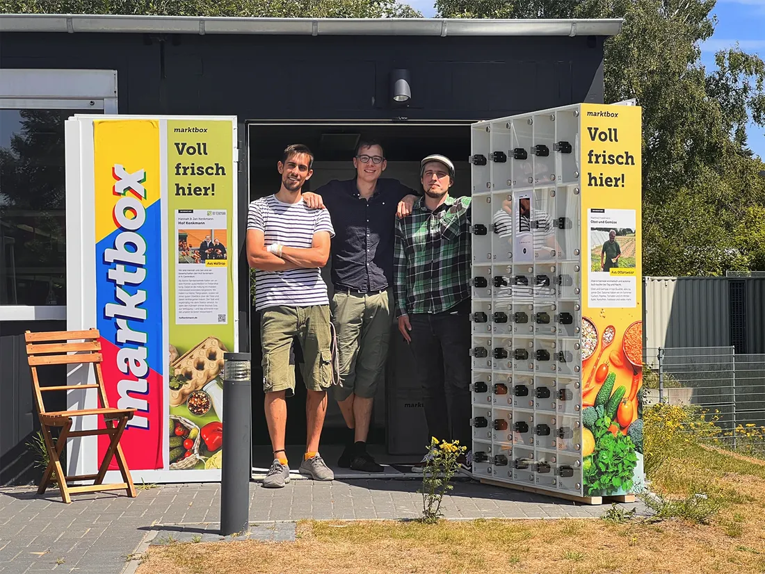 Teamfoto van de marktbox-ontwikkelaars